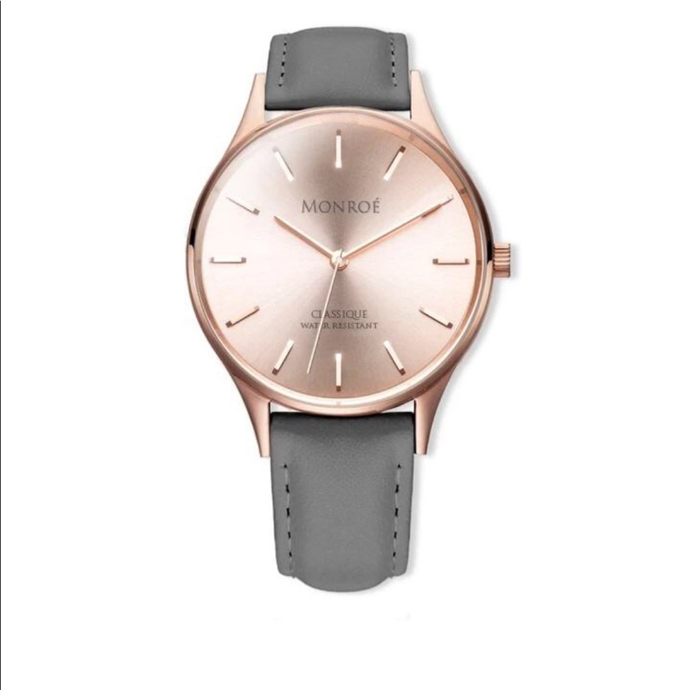 Monroe classique watch in charcoal leather